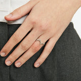 Engraved Lace Edge Ring with Crown Detail – Brushed 925 Sterling Silver - floysun