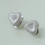 Engraved Love Heart Studs – Dual - Sided Shine - floysun