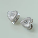 Engraved Love Heart Studs – Dual - Sided Shine - floysun