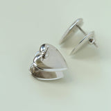 Engraved Love Heart Studs – Dual - Sided Shine - floysun