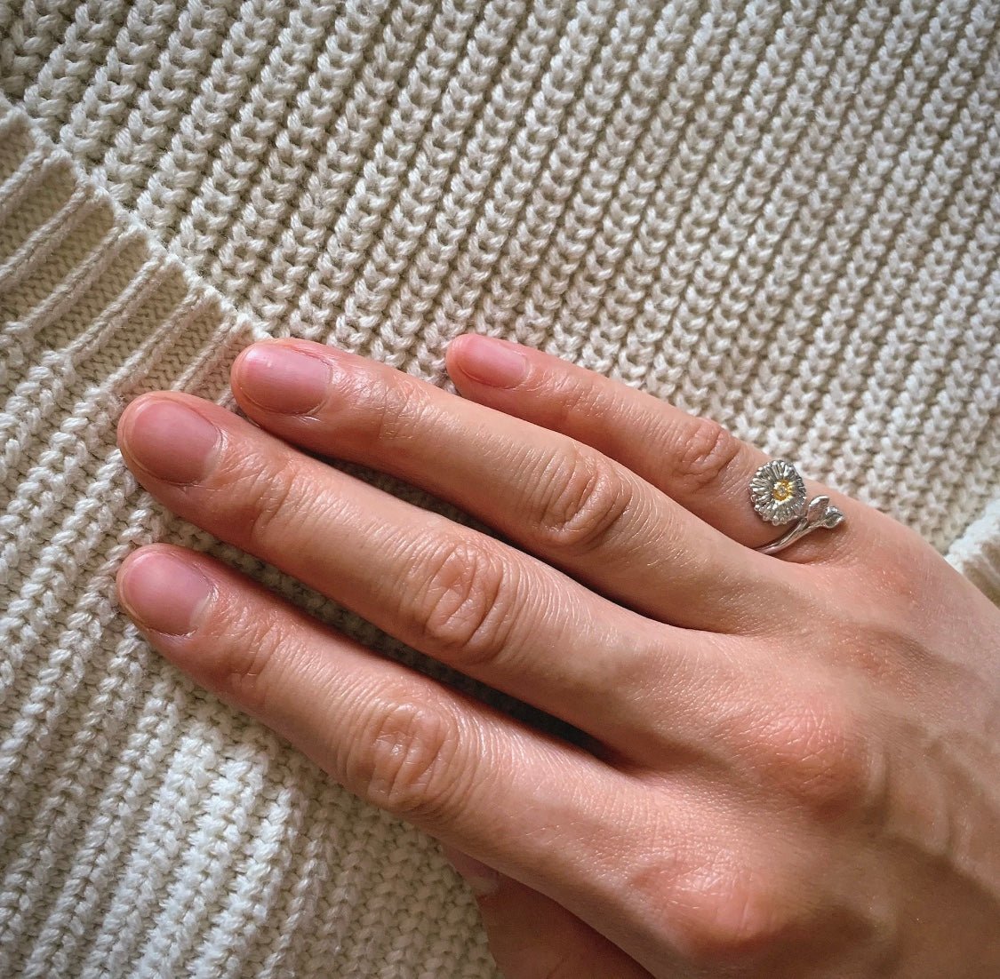Engraved Sunflower Adjustable Ring - floysun