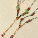 Ethereal Horizon Pink Tourmaline Wax Cord Necklace - floysun