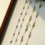 Ethereal Horizon Pink Tourmaline Wax Cord Necklace - floysun