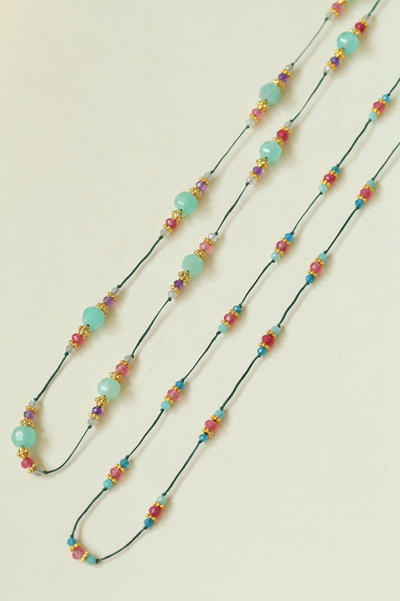 Ethereal Horizon Tourmaline Beaded Necklace - floysun