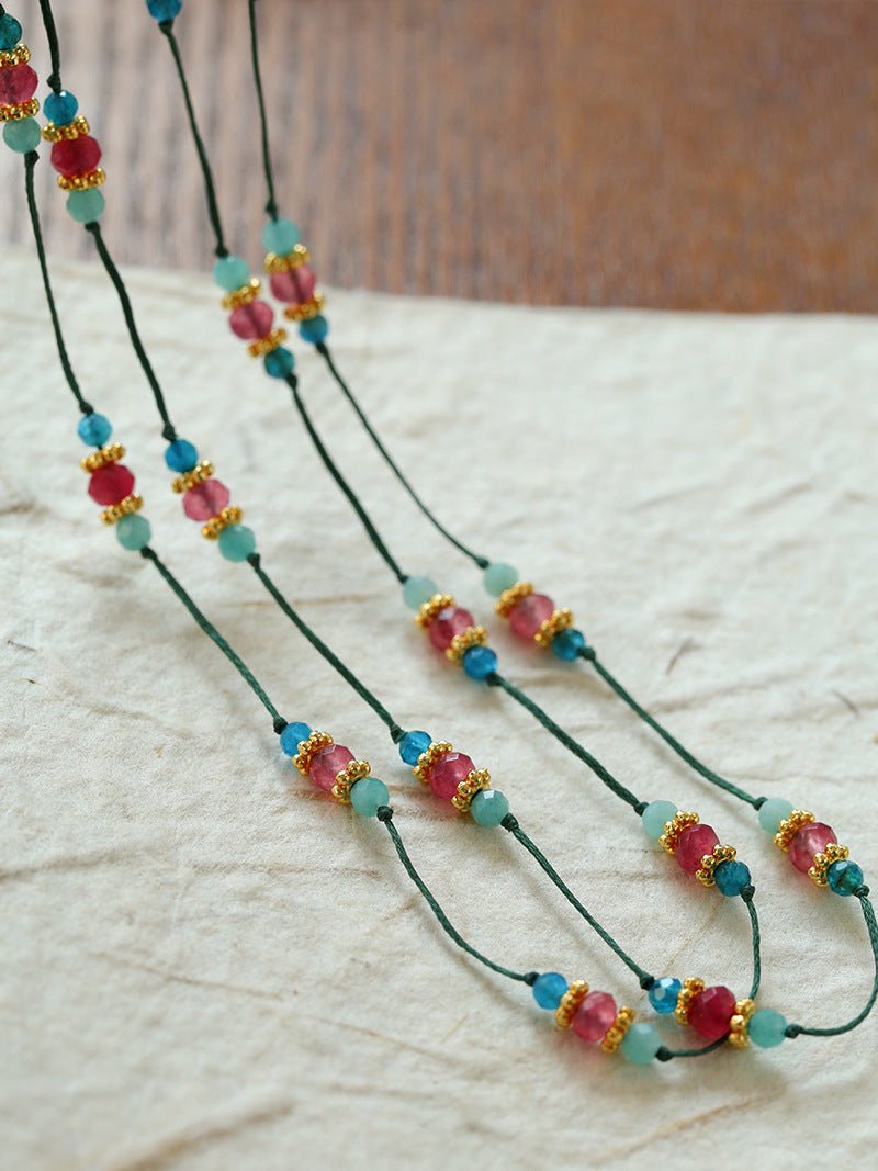 Ethereal Horizon Tourmaline Beaded Necklace - floysun