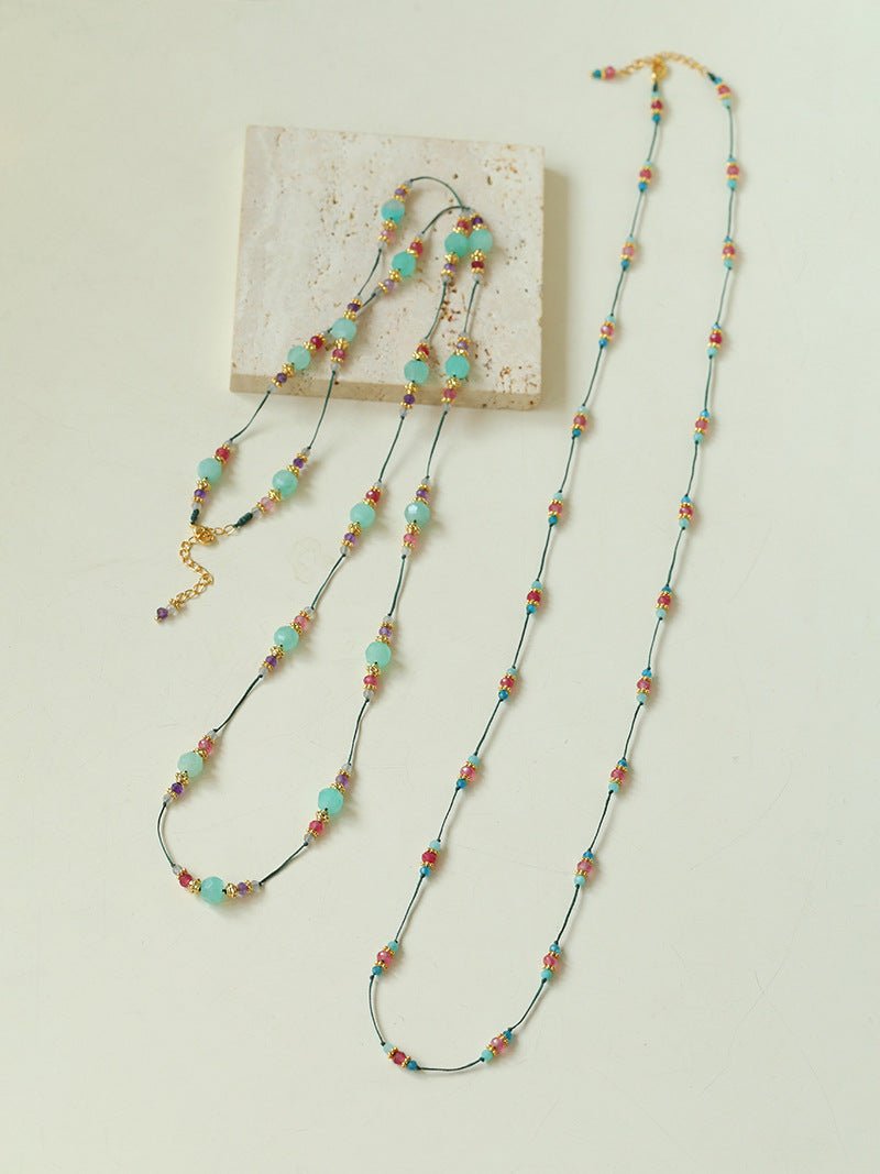 Ethereal Horizon Tourmaline Beaded Necklace - floysun