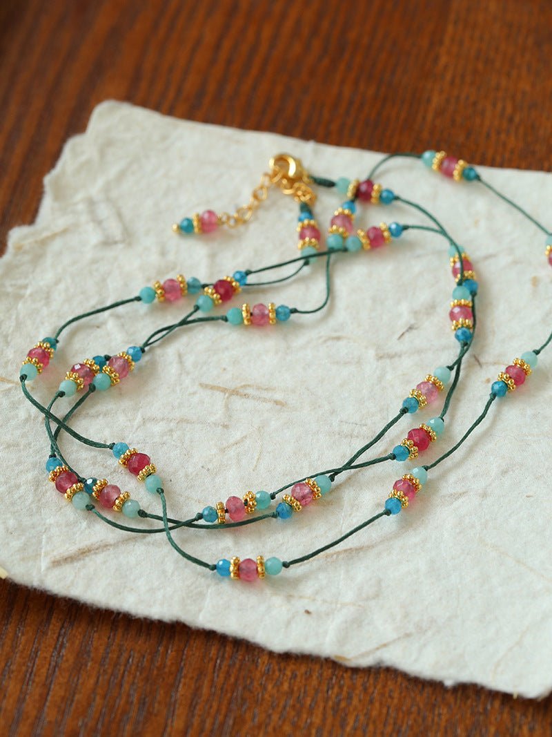 Ethereal Horizon Tourmaline Beaded Necklace - floysun