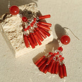Ethnic Agate Tassel Earrings Traditional Meets Modern - floysun