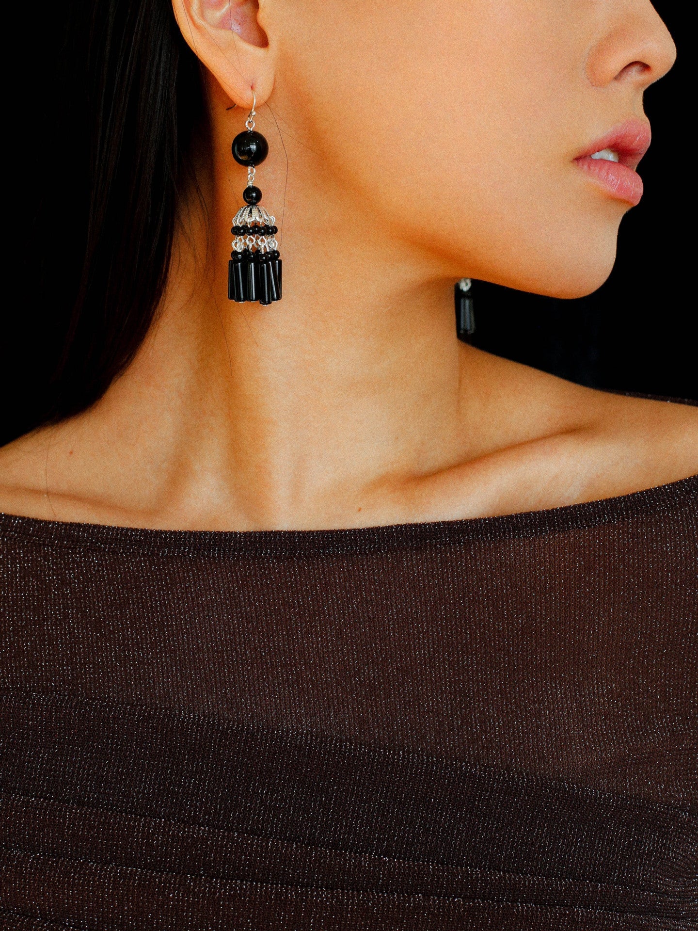 Ethnic Agate Tassel Earrings Traditional Meets Modern - floysun