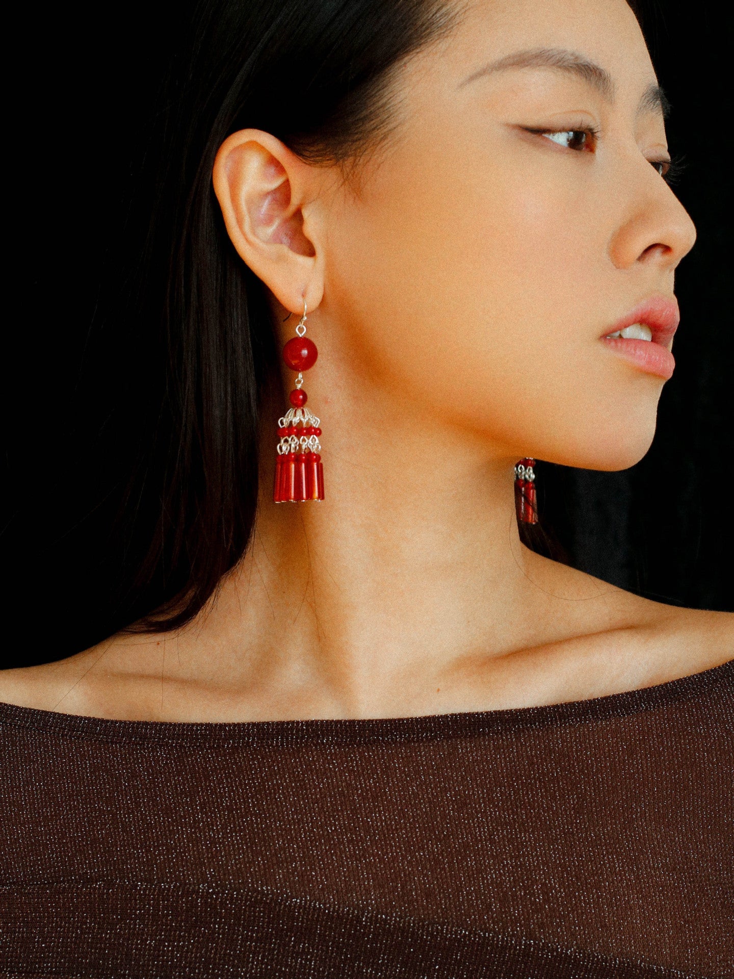 Ethnic Agate Tassel Earrings Traditional Meets Modern - floysun