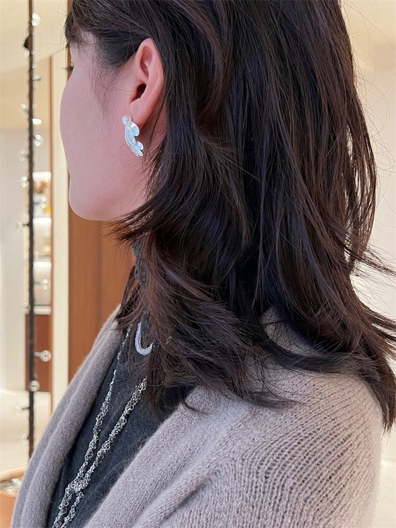 Ethnic Style Double Soma Flowers Pearl Earrings - floysun