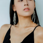 Extra - Long Irregular Pearl Drop Earrings – Ocean - Inspired Elegance - floysun