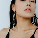 Extra - Long Irregular Pearl Drop Earrings – Ocean - Inspired Elegance - floysun