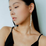 Extra - Long Irregular Pearl Drop Earrings – Ocean - Inspired Elegance - floysun