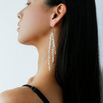 Extra - Long Irregular Pearl Drop Earrings – Ocean - Inspired Elegance - floysun