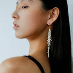 Extra - Long Irregular Pearl Drop Earrings – Ocean - Inspired Elegance - floysun