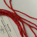 Extra - Long Mini Gemstone Bead Necklace with Lucky Charm Beads – Coral or Gold Ore Option - floysun