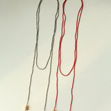 Extra - Long Mini Gemstone Bead Necklace with Lucky Charm Beads – Coral or Gold Ore Option - floysun