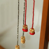 Extra - Long Mini Gemstone Bead Necklace with Lucky Charm Beads – Coral or Gold Ore Option - floysun