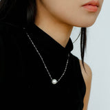 Fairy Link Necklace with 10 - 11mm Natural Freshwater Pearls - floysun