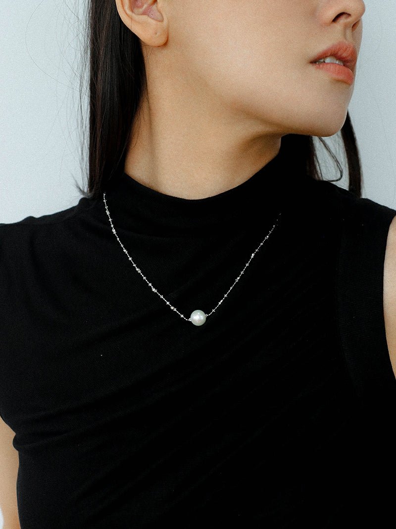 Fairy Link Necklace with 10 - 11mm Natural Freshwater Pearls - floysun
