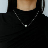 Fairy Link Necklace with 10 - 11mm Natural Freshwater Pearls - floysun