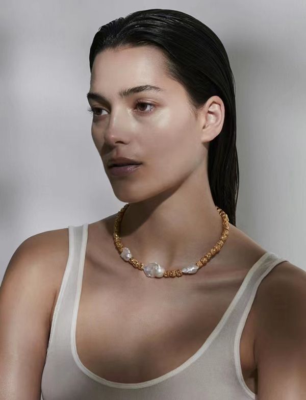 Fashionable Metallic Baroque Pearl Necklaces A Style - floysun