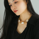 Fashionable Metallic Baroque Pearl Necklaces A Style - floysun