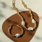 Fashionable Metallic Baroque Pearl Necklaces A Style - floysun