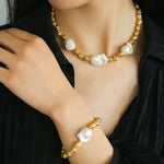 Fashionable Metallic Baroque Pearl Necklaces A Style - floysun