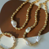Fashionable Metallic Baroque Pearl Necklaces A Style - floysun