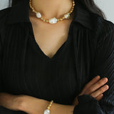 Fashionable Metallic Baroque Pearl Necklaces A Style - floysun