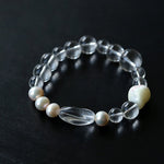 Floating Light White Crystal Shell & Freshwater Pearl Bracelet - floysun