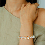 Floating Light White Crystal Shell & Freshwater Pearl Bracelet - floysun