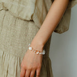 Floating Light White Crystal Shell & Freshwater Pearl Bracelet - floysun