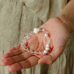 Floating Light White Crystal Shell & Freshwater Pearl Bracelet - floysun