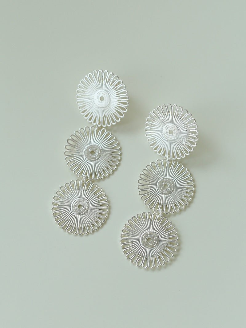 Flora Solaris Whisper Earrings – Triple Bloom Edition - floysun