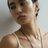 Flowing Glacier White Crystal Stud Earrings - floysun
