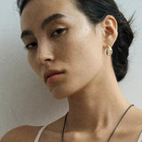 Flowing Glacier White Crystal Stud Earrings - floysun