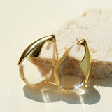 Flowing Glacier White Crystal Stud Earrings - floysun
