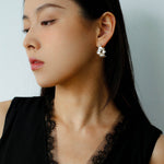 Fluid Rhythm Seris Double Circle C Hoop Earrings - floysun