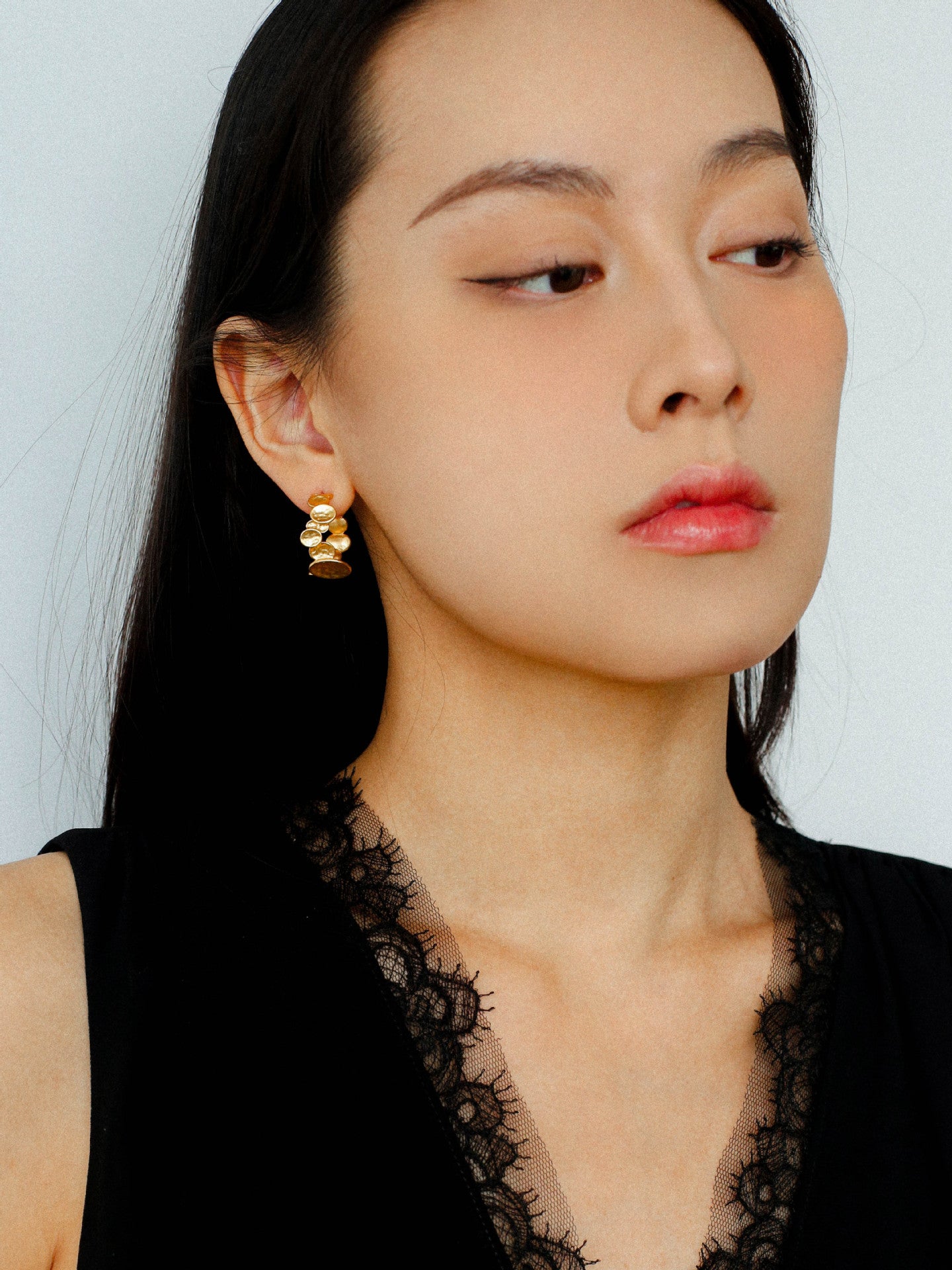 Fluid Rhythm Seris Double Circle C Hoop Earrings - floysun