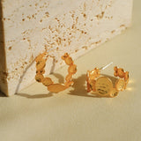 Fluid Rhythm Seris Double Circle C Hoop Earrings - floysun