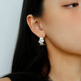 Fluid Rhythm Seris Double Circle C Hoop Earrings - floysun