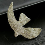 Flying Dove of Peace Brooch Handcrafted Vintage Texture - floysun