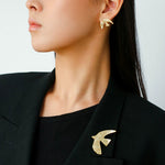 Flying Dove of Peace Brooch Handcrafted Vintage Texture - floysun