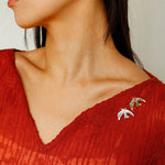 Flying Dove of Peace Brooch Handcrafted Vintage Texture - floysun