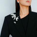 Flying Dove of Peace Brooch Handcrafted Vintage Texture - floysun