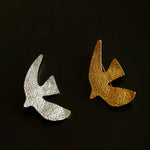 Flying Dove of Peace Brooch Handcrafted Vintage Texture - floysun