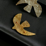 Flying Dove of Peace Brooch Handcrafted Vintage Texture - floysun